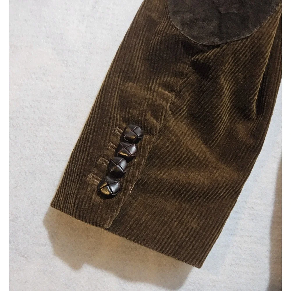 J Crew Mens Corduroy Jacket Mens L Blazer Fleece Lined Academia Barn Coat Brown‎